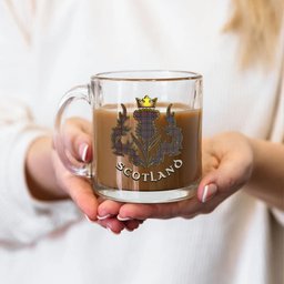 ScotsTee Shop Scottish Sellers Scotland Thislte Tartan Glass Mug