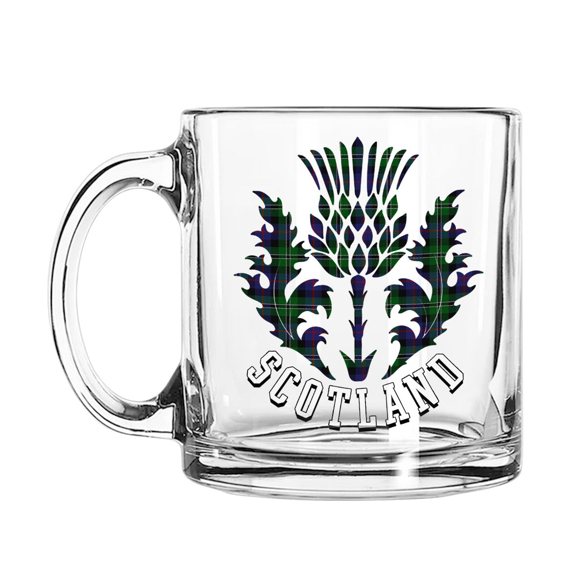 ScotsTee Shop Scottish Rose Hunting Scotland Thislte Tartan Glass Mug