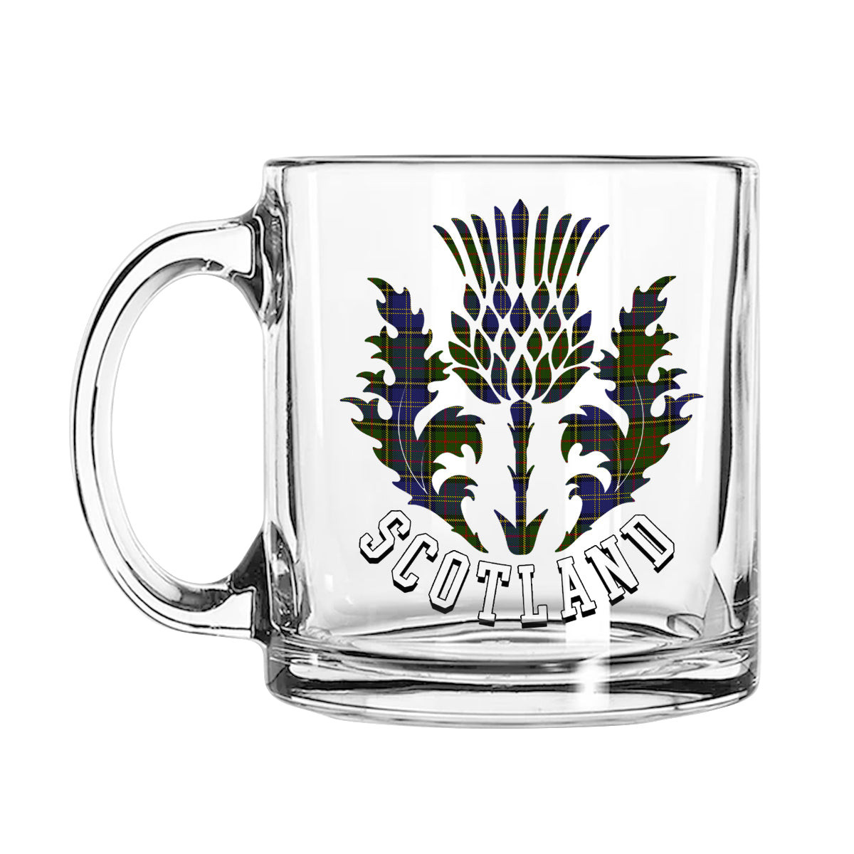 ScotsTee Shop Scottish MacMillan Hunting 2 Scotland Thislte Tartan Glass Mug