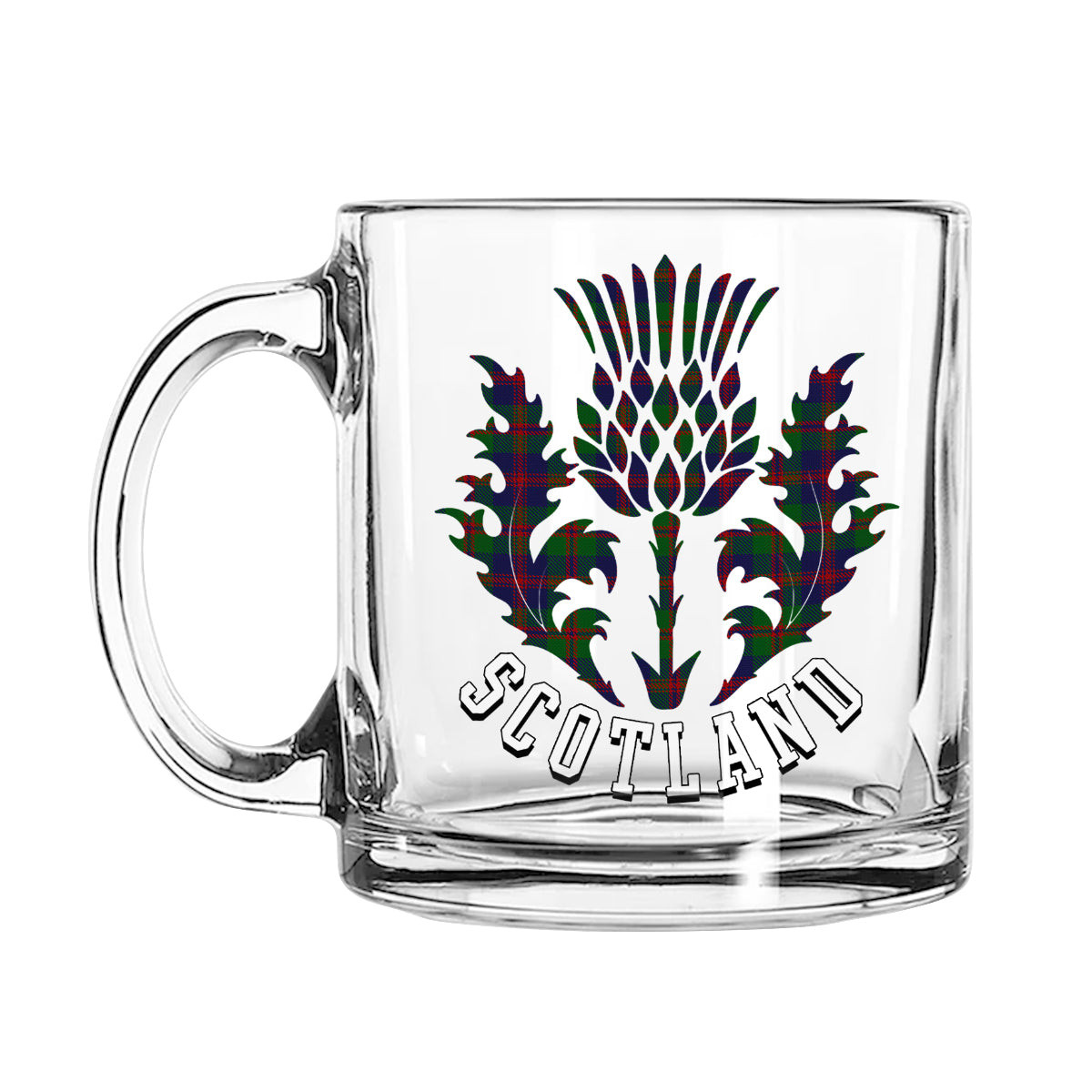 ScotsTee Shop Scottish Robertson Struan Scotland Thislte Tartan Glass Mug