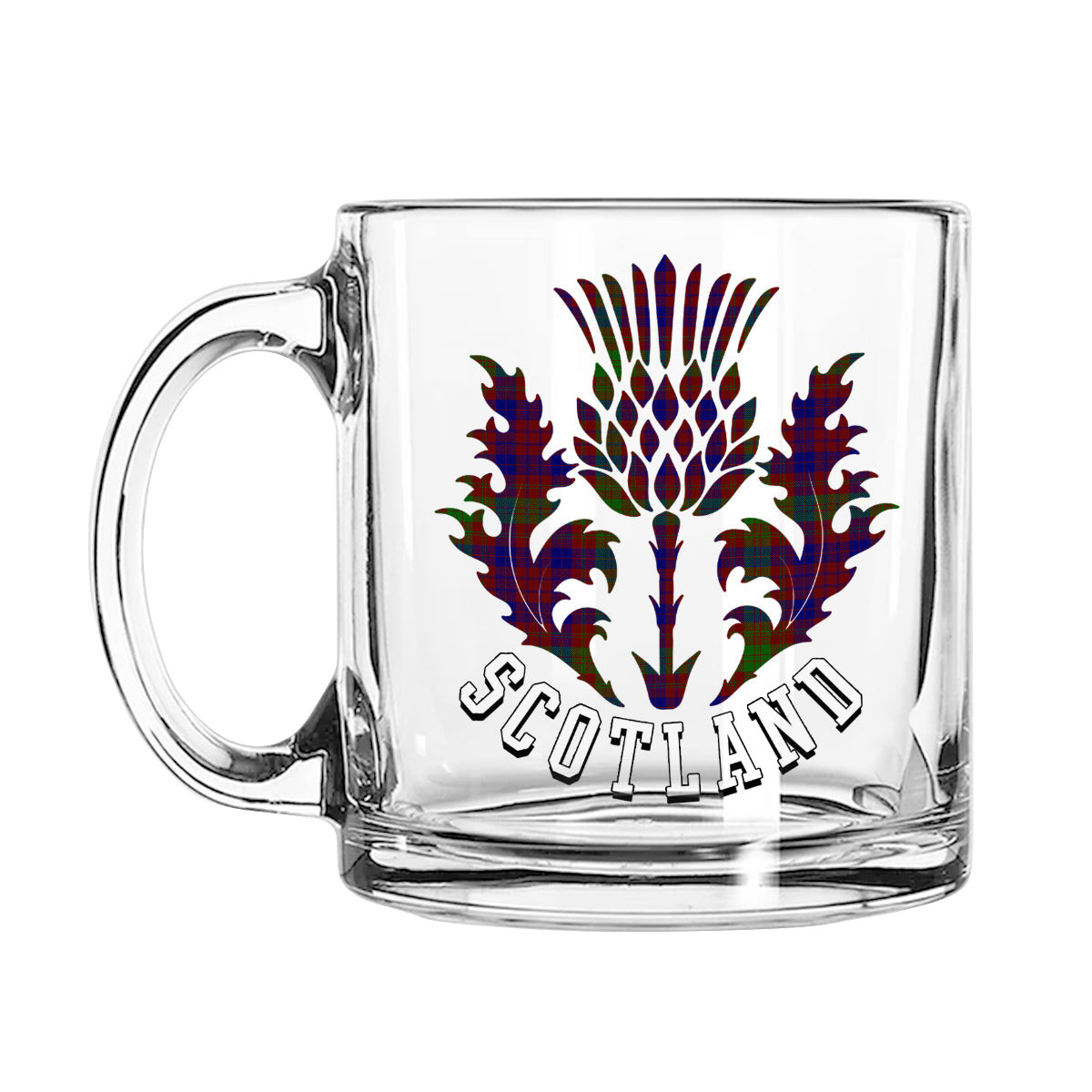 ScotsTee Shop Scottish MacTier of Durris Scotland Thislte Tartan Glass Mug
