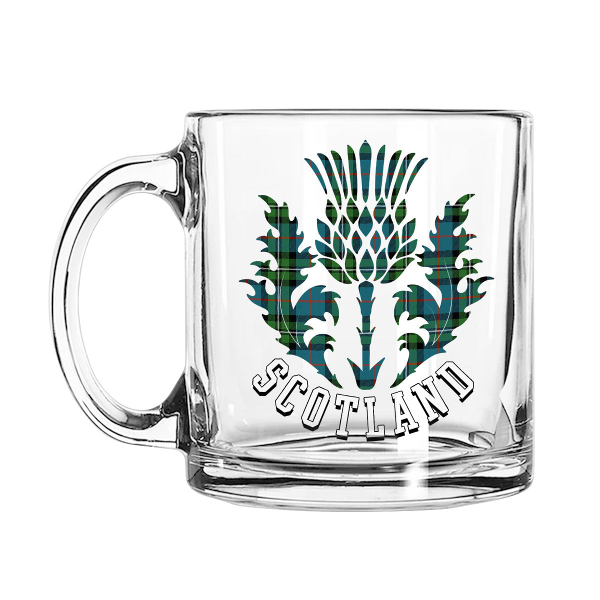 ScotsTee Shop Scottish McPhail Hunting Ancient Scotland Thislte Tartan Glass Mug