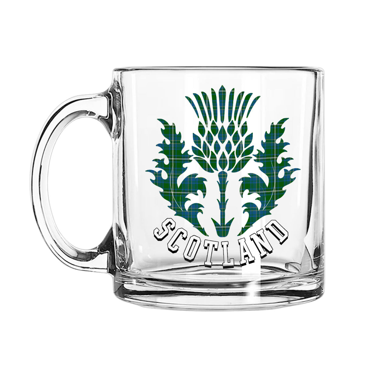 ScotsTee Shop Scottish Hay Hunting Scotland Thislte Tartan Glass Mug