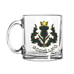 ScotsTee Shop Scottish Hart of Scotland Scotland Thislte Tartan Glass Mug
