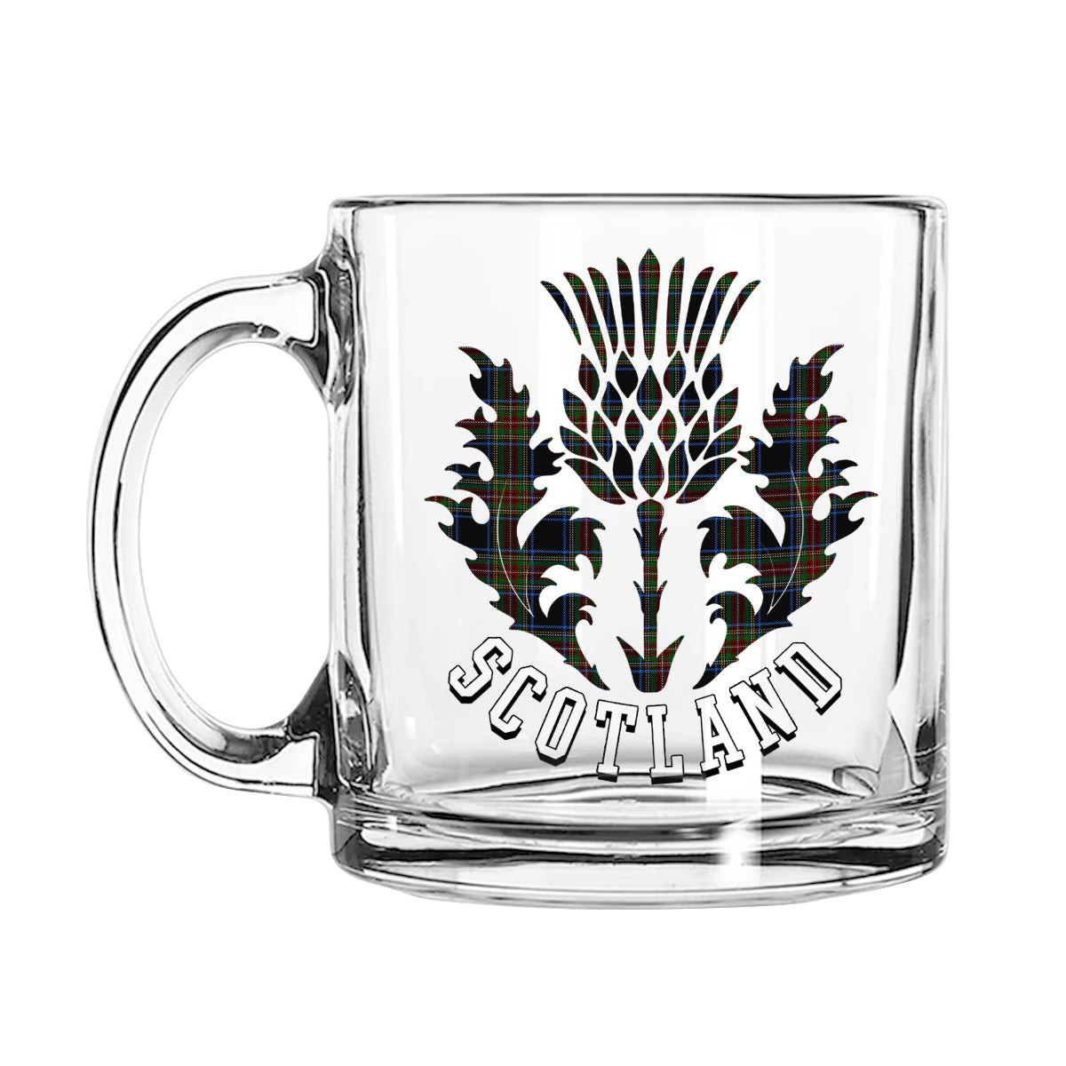 ScotsTee Shop Scottish Stewart Black 2 Scotland Thislte Tartan Glass Mug