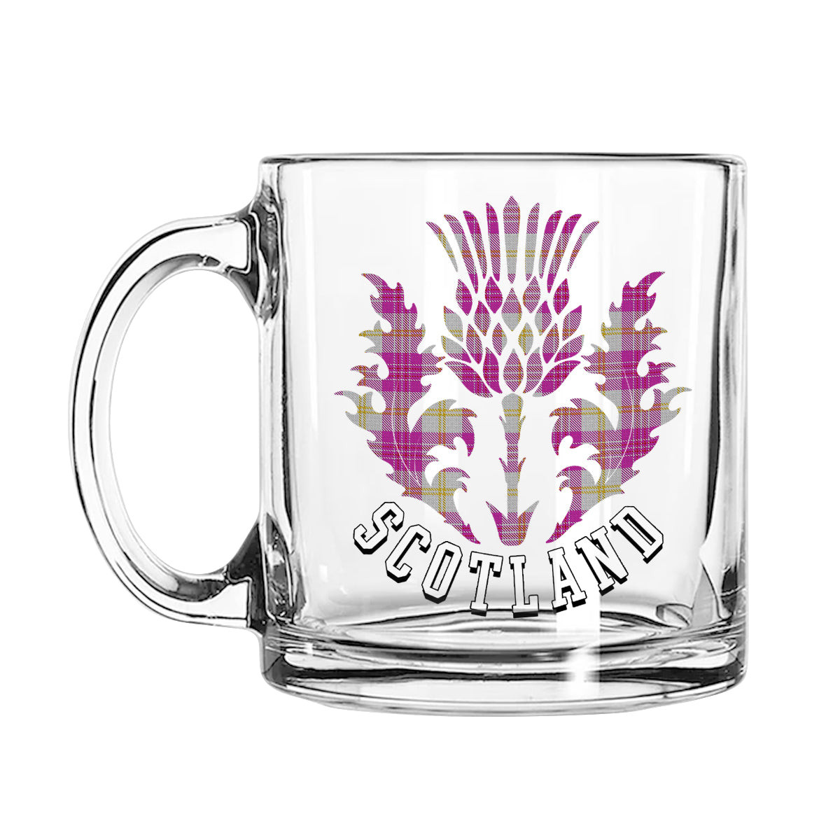 ScotsTee Shop Scottish Yair Dance Scotland Thislte Tartan Glass Mug