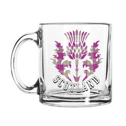 ScotsTee Shop Scottish Yair Dance Scotland Thislte Tartan Glass Mug