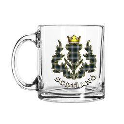 ScotsTee Shop Scottish Murray of Atholl Dress Scotland Thislte Tartan Glass Mug
