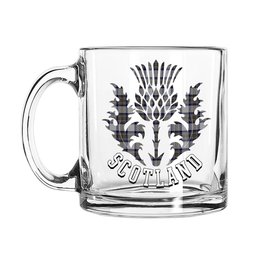 ScotsTee Shop Scottish Stewart Dress Blue Scotland Thislte Tartan Glass Mug