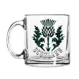 ScotsTee Shop Scottish MacArthur-Fox Hunting Modern Scotland Thislte Tartan Glass Mug