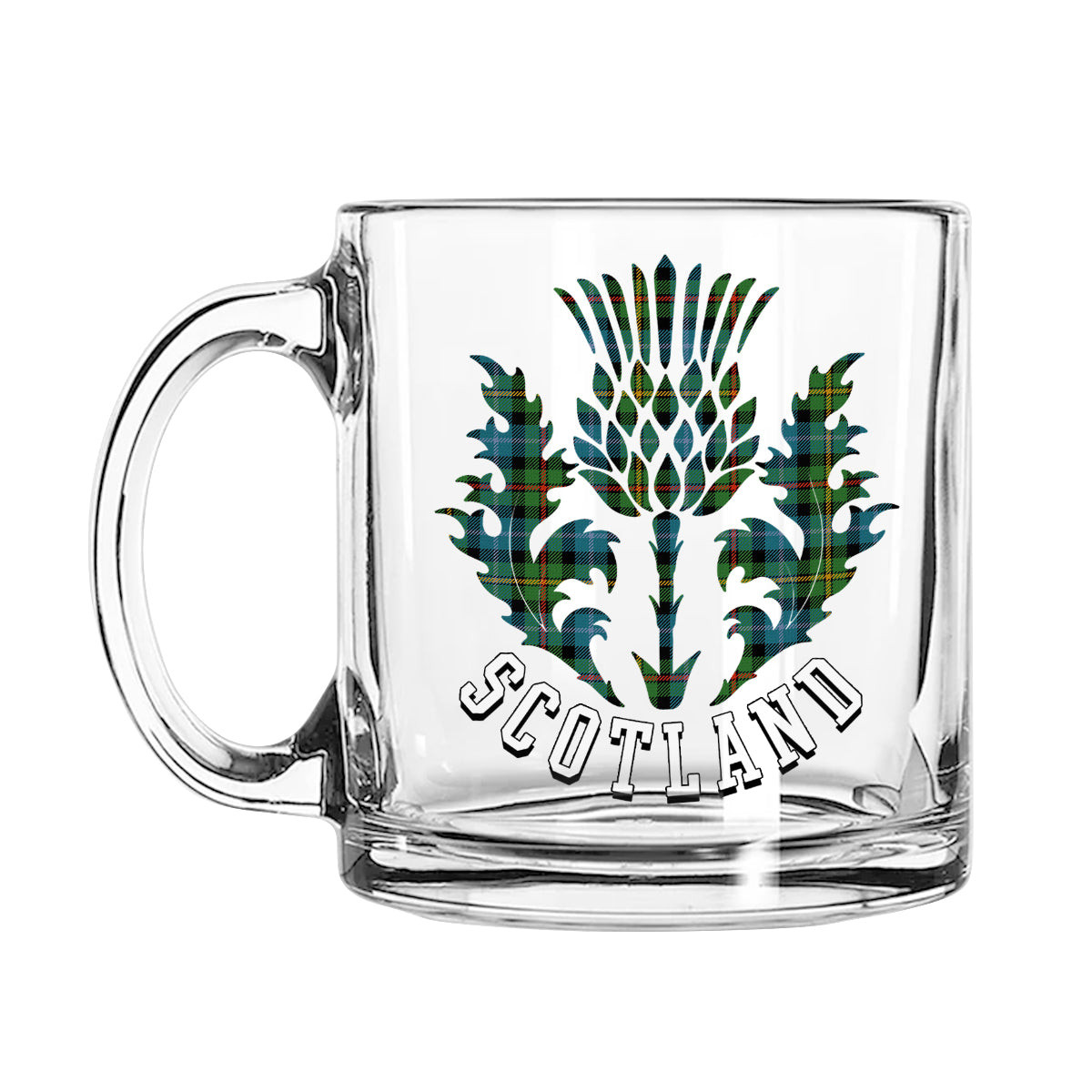 ScotsTee Shop Scottish Gow Hunting Ancient Scotland Thislte Tartan Glass Mug