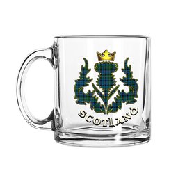 ScotsTee Shop Scottish Stephenson Hunting Red Stripe Scotland Thislte Tartan Glass Mug