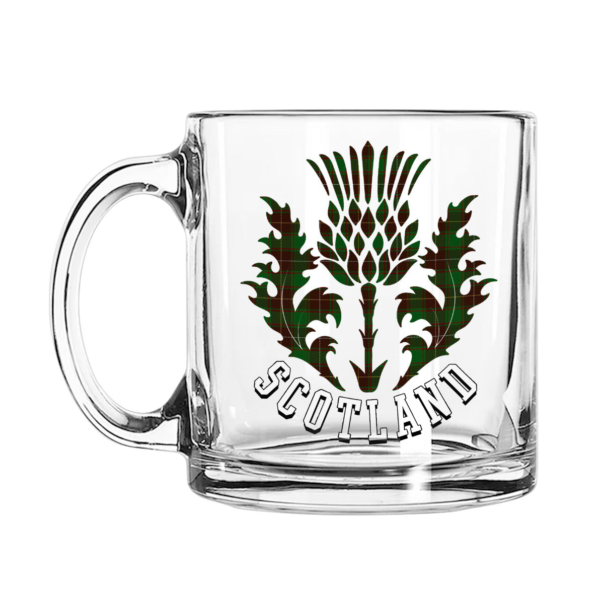 ScotsTee Shop Scottish MacFie Hunting Scotland Thislte Tartan Glass Mug