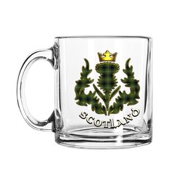 ScotsTee Shop Scottish MacIver Hunting Scotland Thislte Tartan Glass Mug