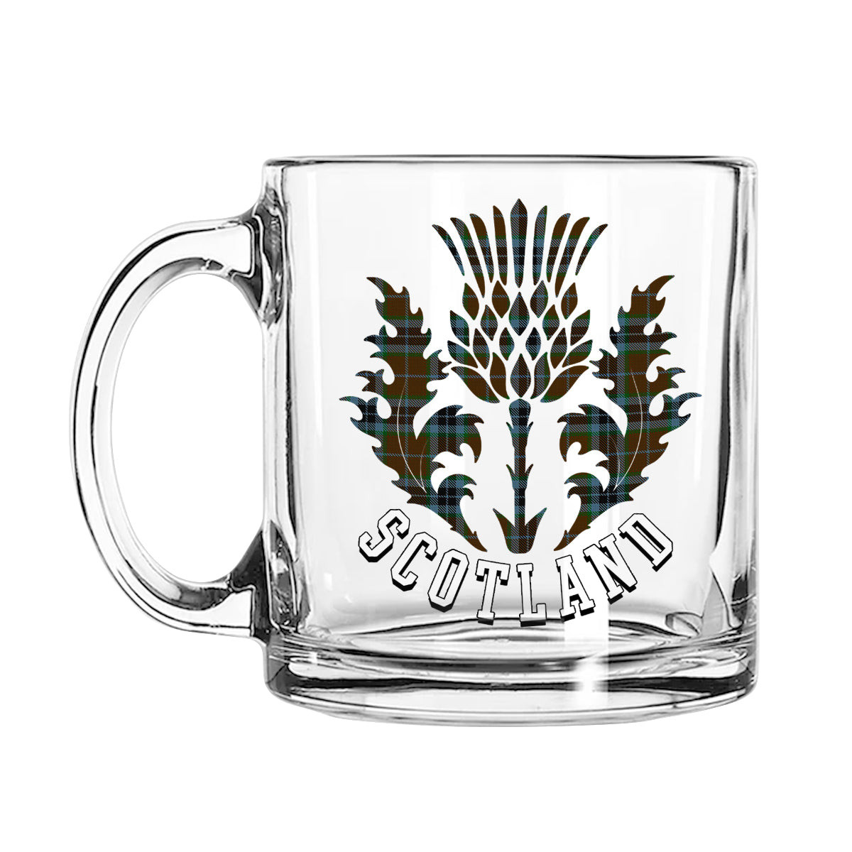 ScotsTee Shop Scottish McTavish Hunting Scotland Thislte Tartan Glass Mug