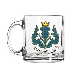 ScotsTee Shop Scottish Kelly Dress Modern Scotland Thislte Tartan Glass Mug