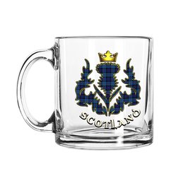 ScotsTee Shop Scottish MacCorquodale 2 Scotland Thislte Tartan Glass Mug
