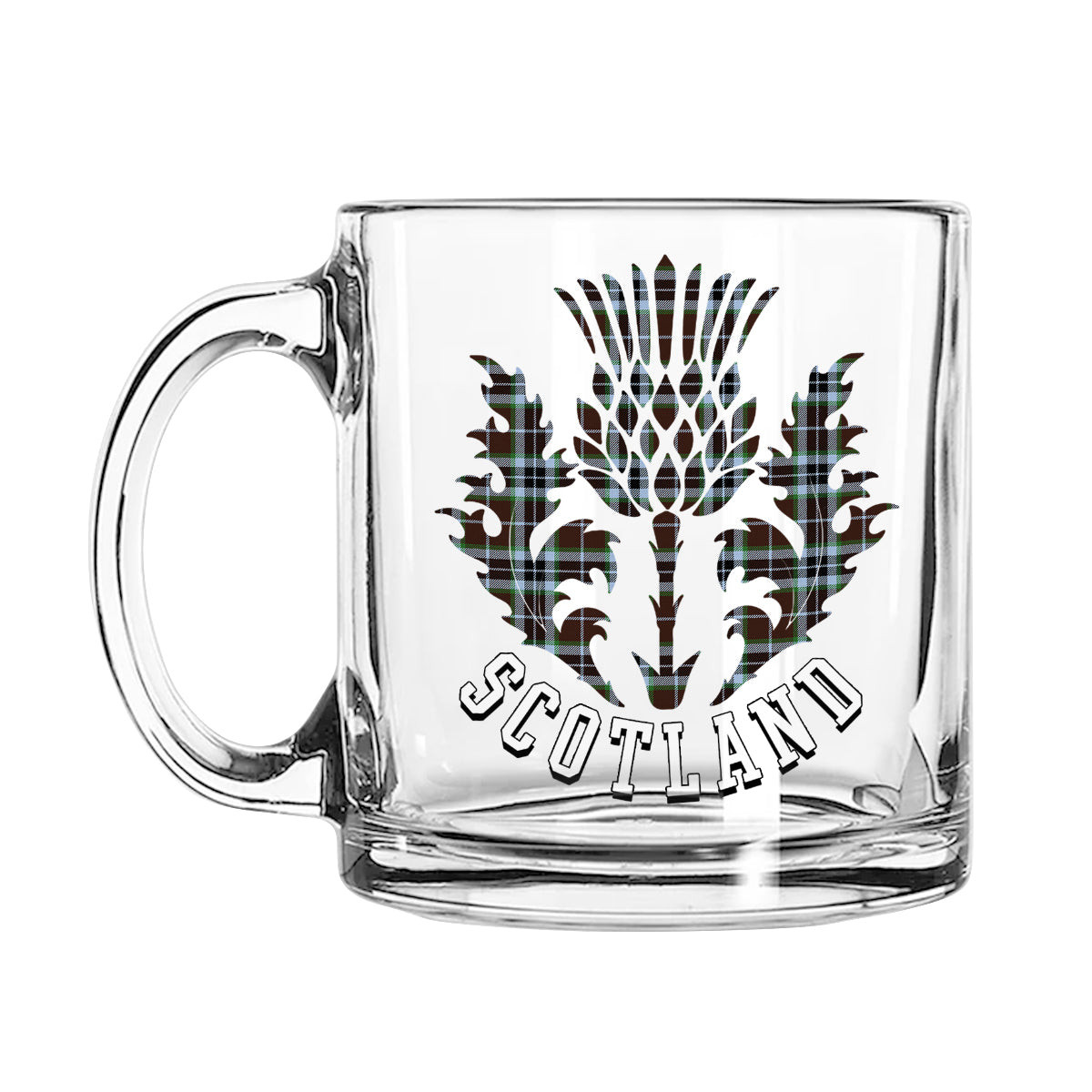 ScotsTee Shop Scottish MacThomas Hunting Modern Scotland Thislte Tartan Glass Mug
