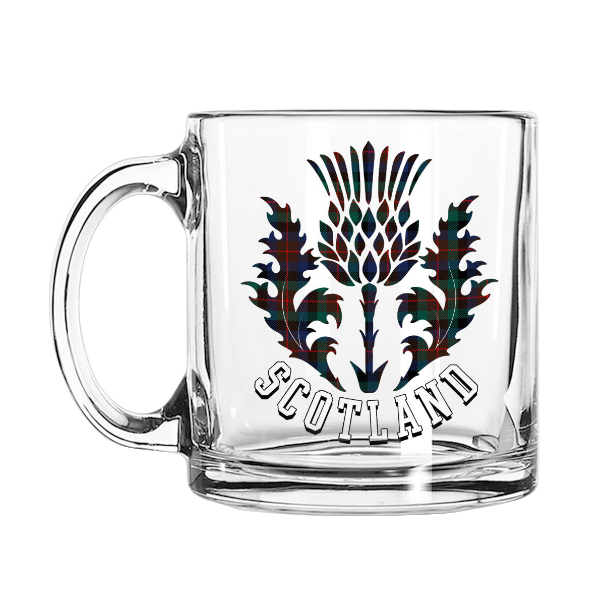ScotsTee Shop Scottish Tennant Modern Scotland Thislte Tartan Glass Mug