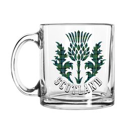 ScotsTee Shop Scottish Stevenson Hunting Ancient Scotland Thislte Tartan Glass Mug