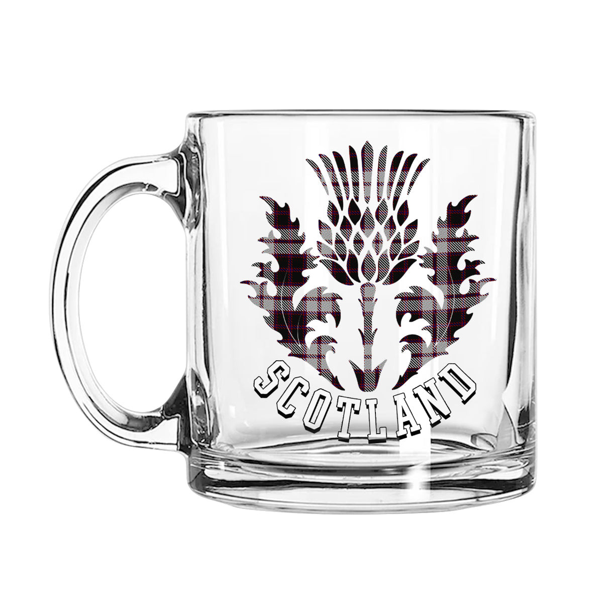 ScotsTee Shop Scottish MacPherson of Pitmain Scotland Thislte Tartan Glass Mug