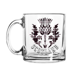ScotsTee Shop Scottish MacPherson of Pitmain Scotland Thislte Tartan Glass Mug