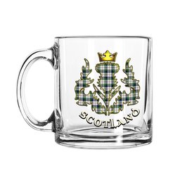 ScotsTee Shop Scottish MacNaughton Dress Modern Scotland Thislte Tartan Glass Mug