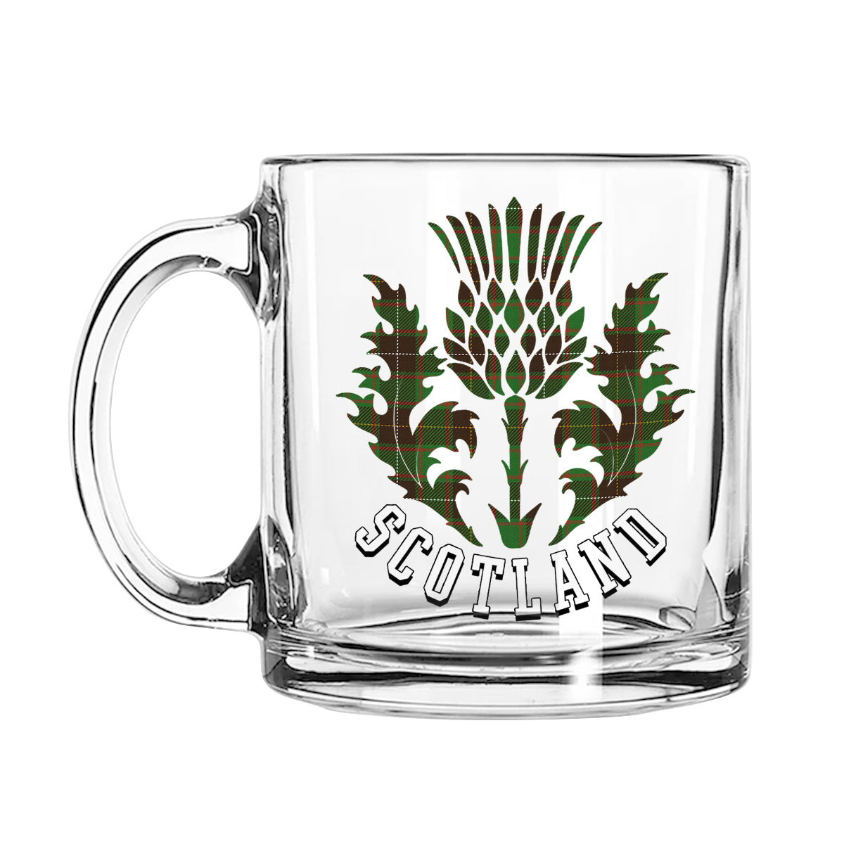 ScotsTee Shop Scottish McFie Hunting Ancient Scotland Thislte Tartan Glass Mug