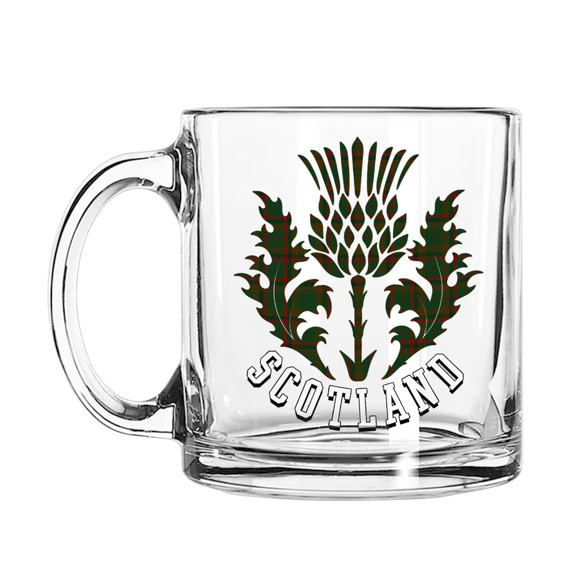 ScotsTee Shop Scottish Macnaughton Hunting Scotland Thislte Tartan Glass Mug