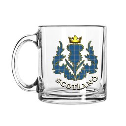 ScotsTee Shop Scottish MacRae of America Ancient Scotland Thislte Tartan Glass Mug