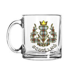 ScotsTee Shop Scottish McBeth Dress Ancient Scotland Thislte Tartan Glass Mug