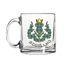 ScotsTee Shop Scottish Irvine of Glentulchan Modern Scotland Thislte Tartan Glass Mug
