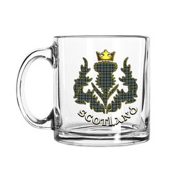 ScotsTee Shop Scottish Ochterlonie VS 1 Scotland Thislte Tartan Glass Mug