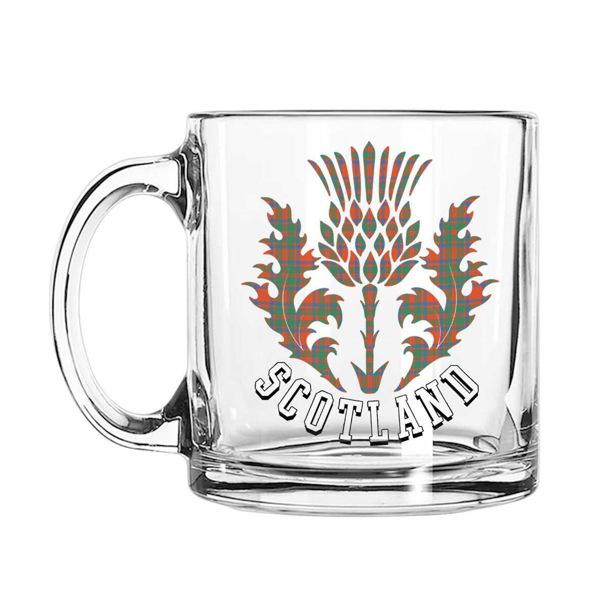 ScotsTee Shop Scottish McKintosh Ancient Scotland Thislte Tartan Glass Mug