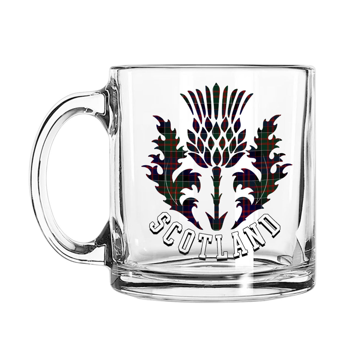ScotsTee Shop Scottish MacDonald of Clan Ranald Scotland Thislte Tartan Glass Mug