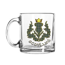 ScotsTee Shop Scottish MacKenzie MacGregor-Hastie Scotland Thislte Tartan Glass Mug