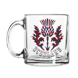 ScotsTee Shop Scottish Laing Artefact Modern Scotland Thislte Tartan Glass Mug