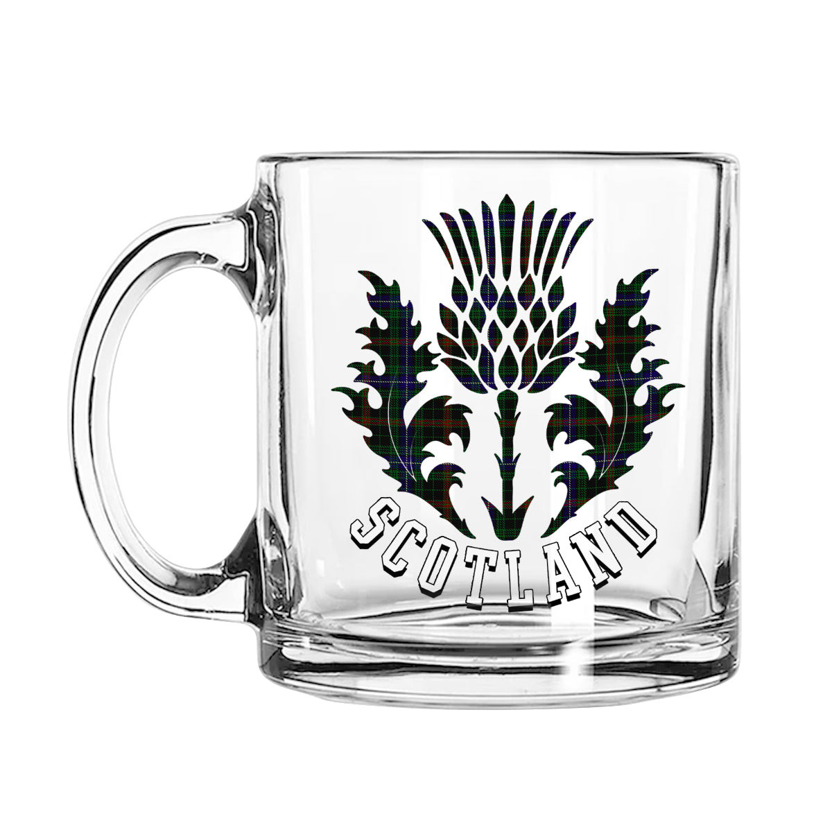 ScotsTee Shop Scottish MacKean Hunting Scotland Thislte Tartan Glass Mug