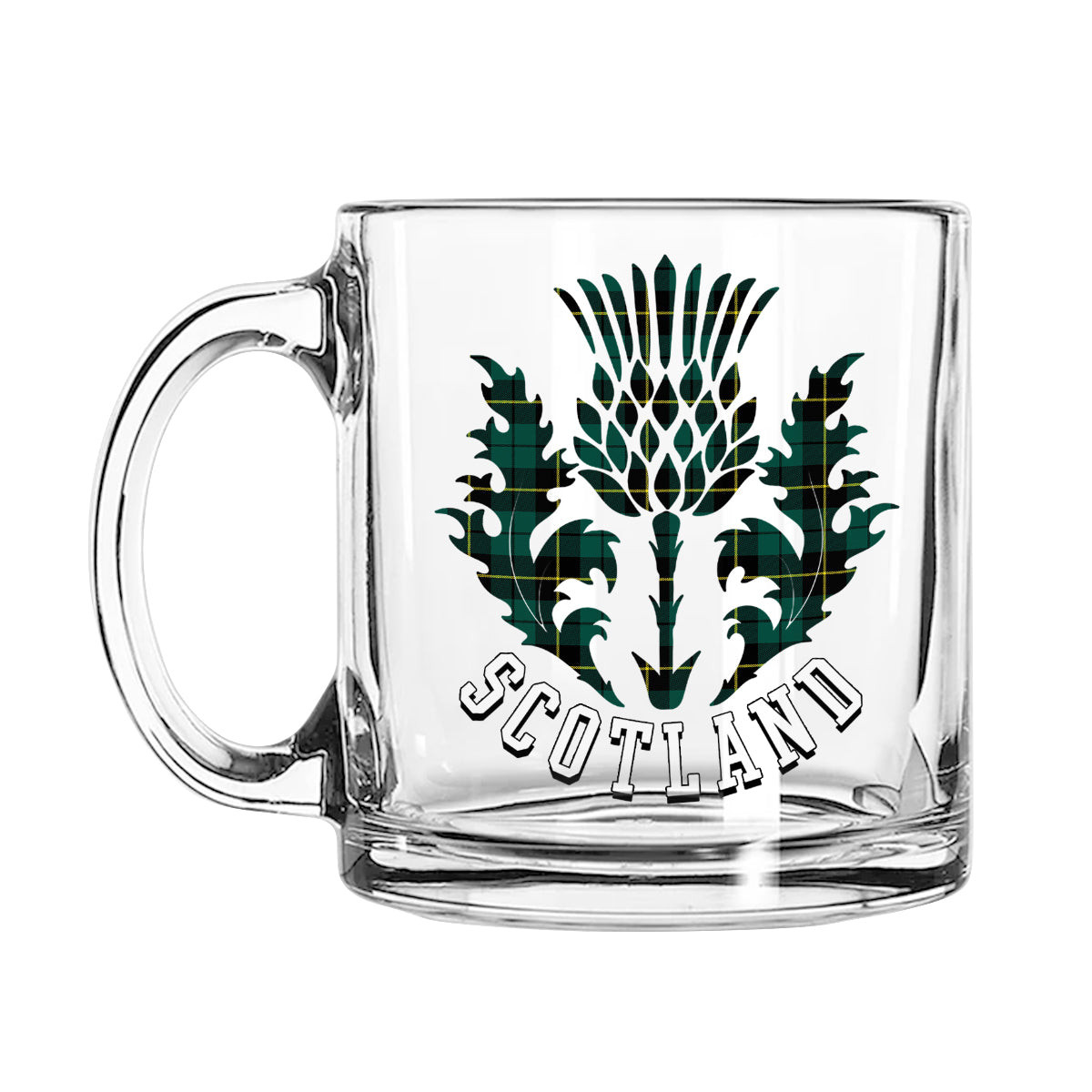 ScotsTee Shop Scottish Wallace Hunting Modern Scotland Thislte Tartan Glass Mug