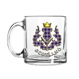 ScotsTee Shop Scottish MacRae Dress Purple 1 Scotland Thislte Tartan Glass Mug