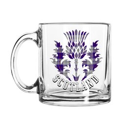 ScotsTee Shop Scottish MacRae Dress Purple 1 Scotland Thislte Tartan Glass Mug