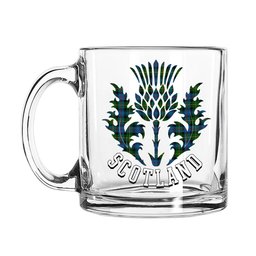 ScotsTee Shop Scottish McLeod of Skye Scotland Thislte Tartan Glass Mug