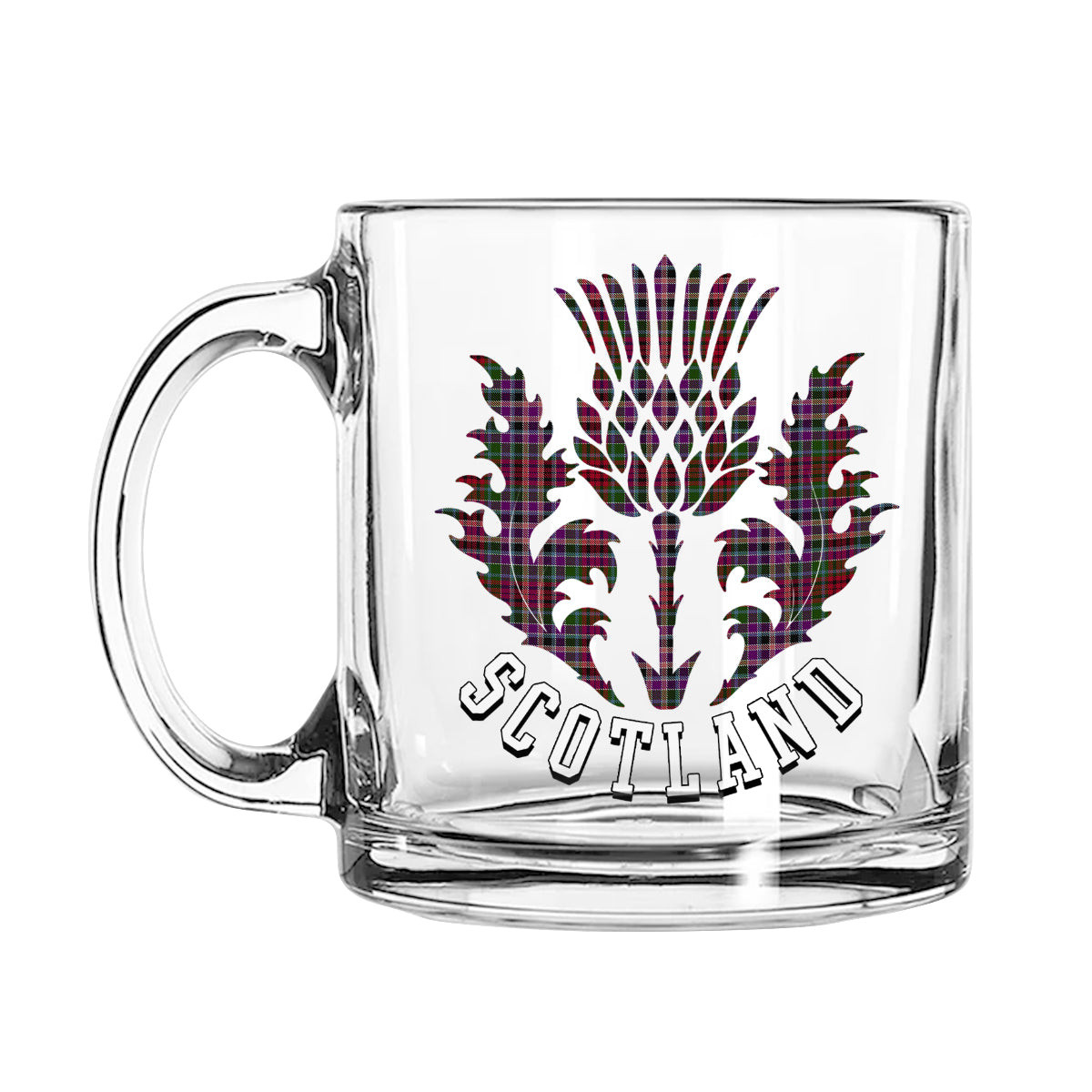 ScotsTee Shop Scottish Gordon Red 1819 Scotland Thislte Tartan Glass Mug