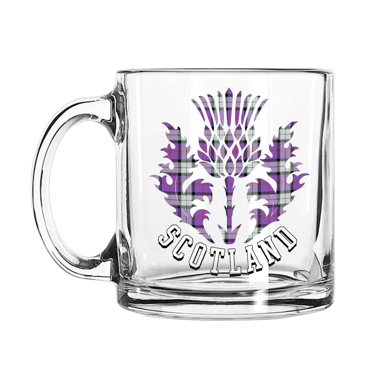 ScotsTee Shop Scottish Sinclair Dress (Dance) Ancient Clan Scotland Thislte Tartan Glass Mug