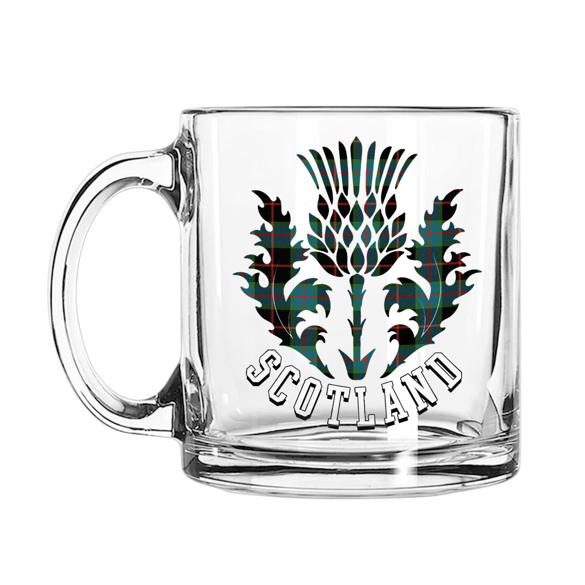 ScotsTee Shop Scottish Nairn Ancient Scotland Thislte Tartan Glass Mug