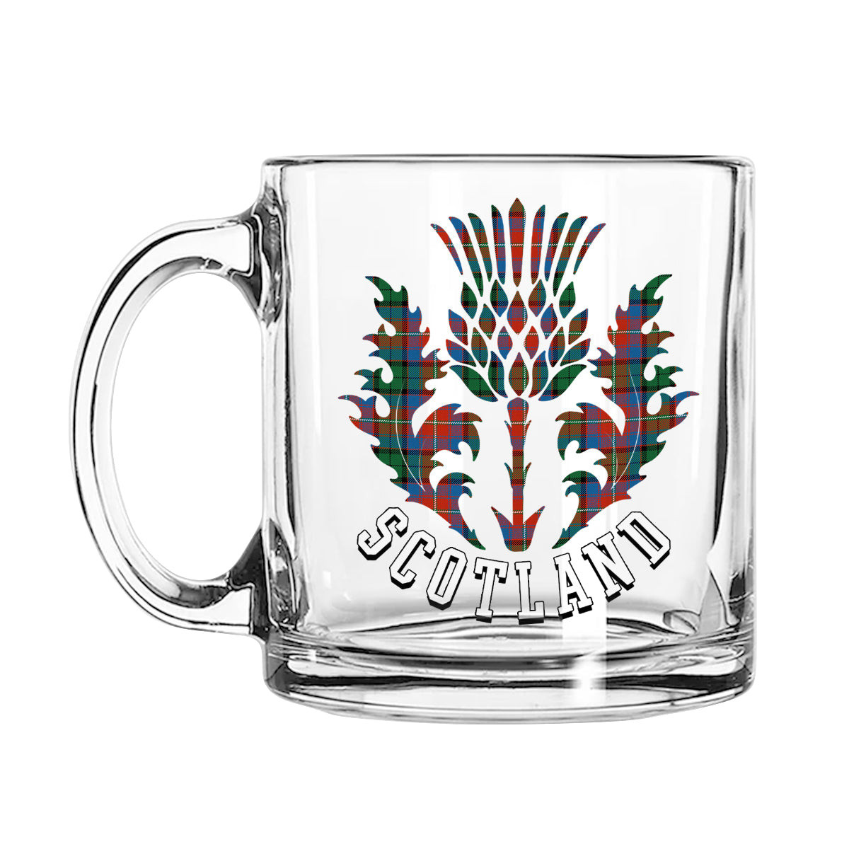 ScotsTee Shop Scottish Rattray of Lude Ancient Scotland Thislte Tartan Glass Mug