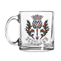 ScotsTee Shop Scottish Rattray of Lude Ancient Scotland Thislte Tartan Glass Mug