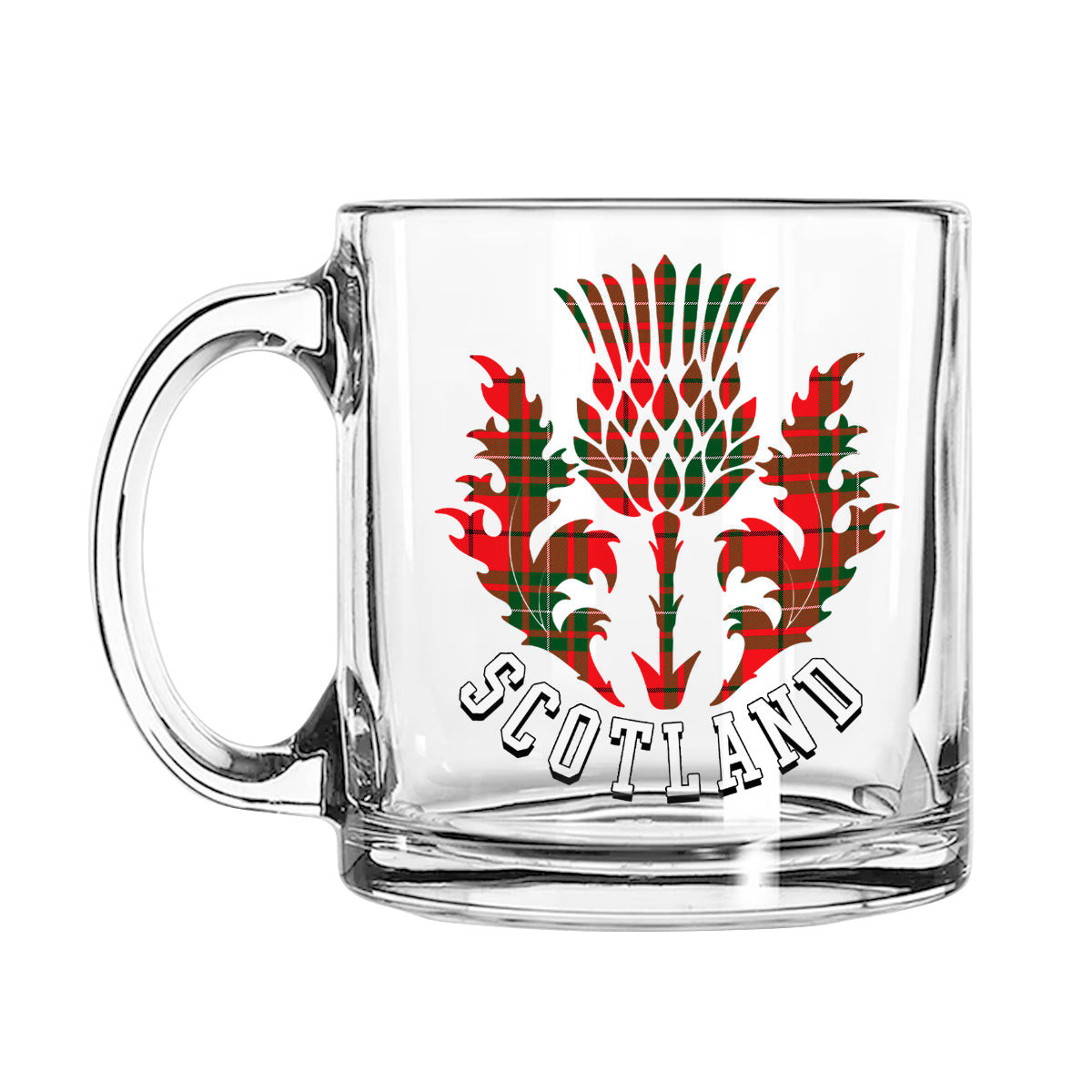 ScotsTee Shop Scottish McAuley Modern Scotland Thislte Tartan Glass Mug