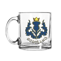ScotsTee Shop Scottish MacRae of America Modern Scotland Thislte Tartan Glass Mug