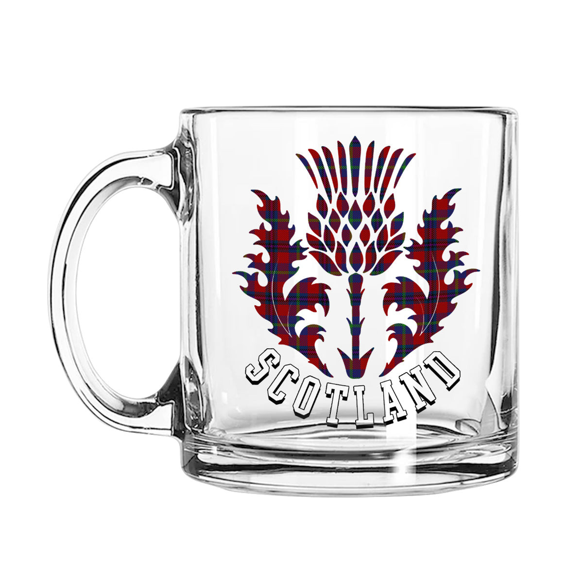 ScotsTee Shop Scottish Nicolson of Tiree & Coll Scotland Thislte Tartan Glass Mug